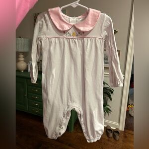 Stitchy fish Pink and White Kids One Piece